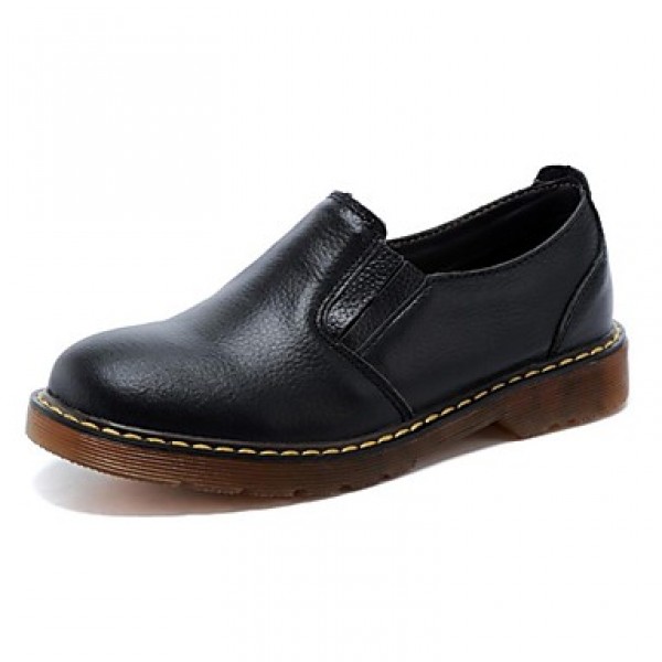Women's Shoes Leather Flat Heel Comfort Loafers Ou...