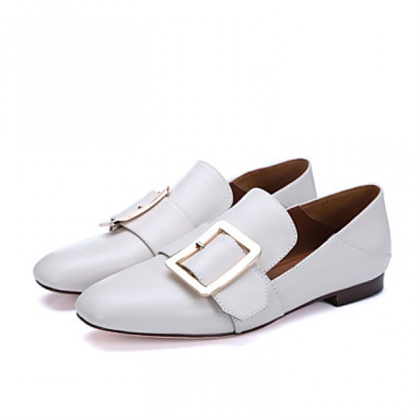 Women's Shoes Leather Flat Heel Comfort / Pointed Toe Loafers Office & Career / Dress / Casual (cowhide)