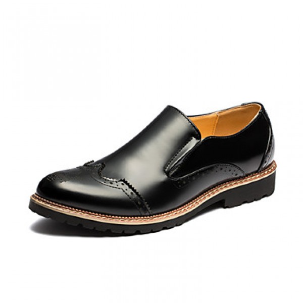 Men's Shoes Office & Career / Party & Evening / Casual Leather Loafers Black / Red / Silver  