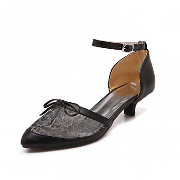 Women's Shoes PU / Lace Low Heel Heels / Two-...