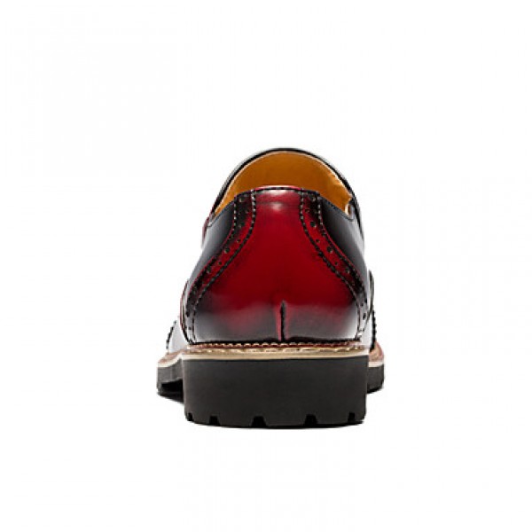 Men's Shoes Office & Career / Party & Evening / Casual Leather Loafers Black / Red / Silver  