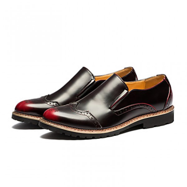 Men's Shoes Office & Career / Party & Evening / Casual Leather Loafers Black / Red / Silver  