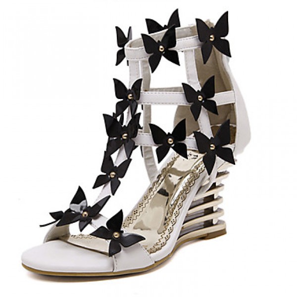 Women's Shoes Leatherette Wedge HeelOpen Toe ...